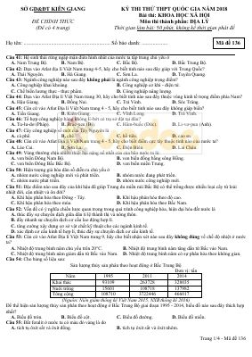 Đề thi thử THPT 2018 môn Địa lý sở GD&ĐT Kiên giang