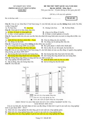 Đề thi thử THPT 2018 môn Địa lý sở GD và ĐT Bắc Ninh mã 401
