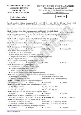 Đề thi thử THPT quốc gia môn Hóa 2020 - 2021 Chuyên Vĩnh Phúc - Lần 3 - Năm 2019