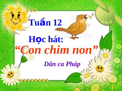 Bài giảng Âm nhạc 3 bài 12 Học hát Con chim non