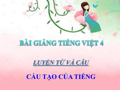 bài Luyện từ và câu - Luyện tập về cấu tạo của tiếng