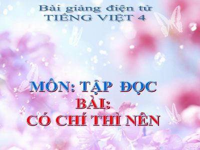 bài Tập đọc - Có chí thì nên