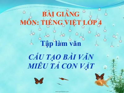bài Tập làm văn - Cấu tạo của bài văn miêu tả con vật