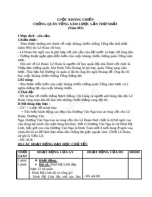 Cuộc kháng chiến chống quân Tống xâm lược lần thứ nhất ( Năm 981 )