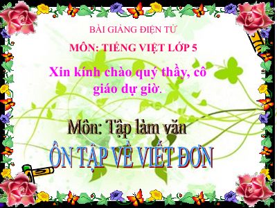 bài Tập làm văn - Ôn tập về viết đơn