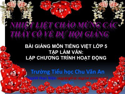 bài Tập làm văn - Lập chương trình hoạt động
