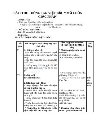 Thu Đông 1947 Việt Bắc mồ chôn giặc Pháp