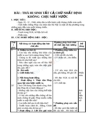Thà hi sinh tất cả chứ không chịu mất nước
