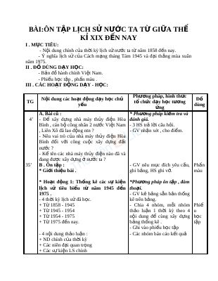 Ôn tập lịch sử nước ta từ giữa thế kỉ XIX đến nay