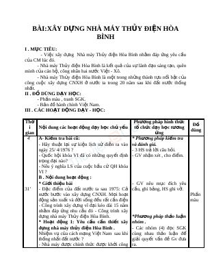 Xây dựng nhà máy thuỷ điện Hoà Bình