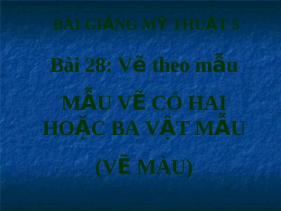 Vẽ theo mẫu Mẫu vẽ có hai hoặc ba vật mẫu (vẽ màu)