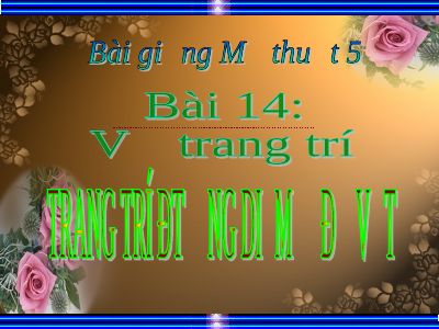 Vẽ trang trí Trang trí đường diềm ở đồ vật