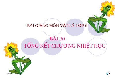 Tổng kết chương II Nhiệt học