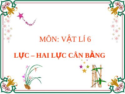 Lực-Hai lực cân bằng
