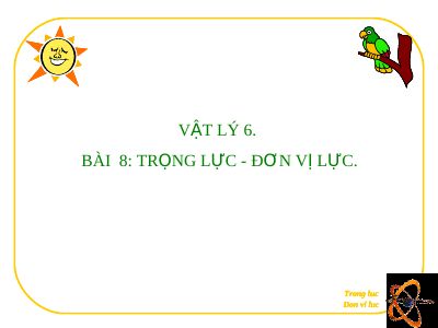 Trọng lực-Đơn vị lực