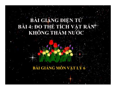 Đo thể tích vật rắn không thấm nước