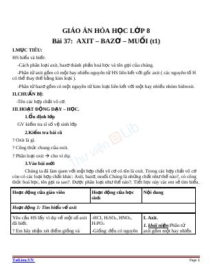 Axit - Bazơ - Muối