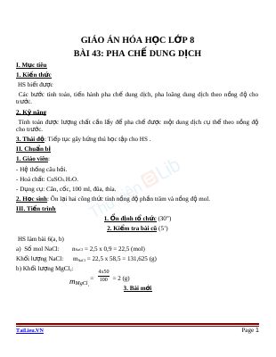 Pha chế dung dịch