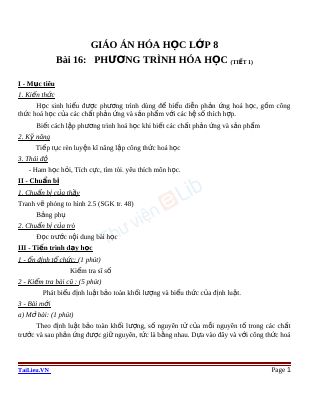 Phương trình hóa học