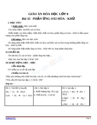 Phản ứng oxi hóa - khử
