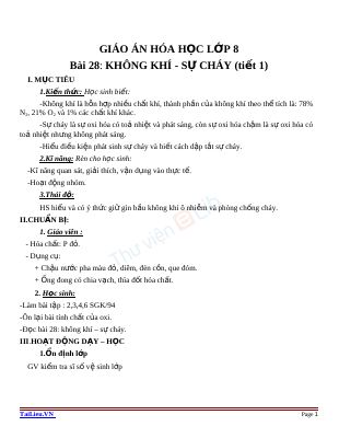 Không khí - Sự cháy