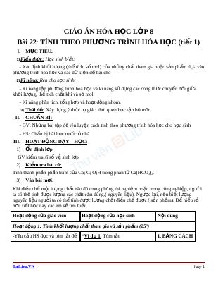 Tính theo phương trình hóa học
