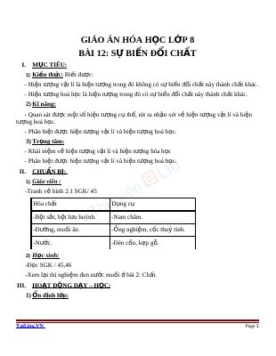 Sự biến đổi chất