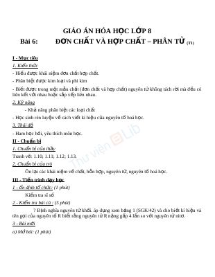 Đơn chất và hợp chất - Phân tử