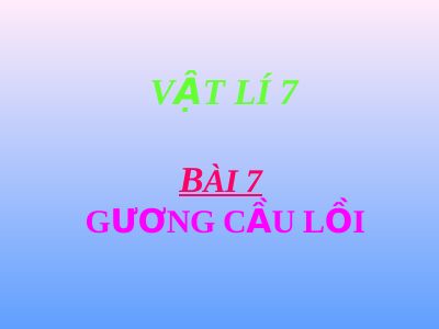 Gương cầu lồi
