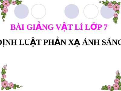Định luật phản xạ ánh sáng