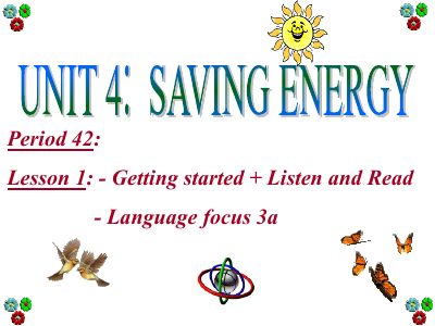 Saving energy