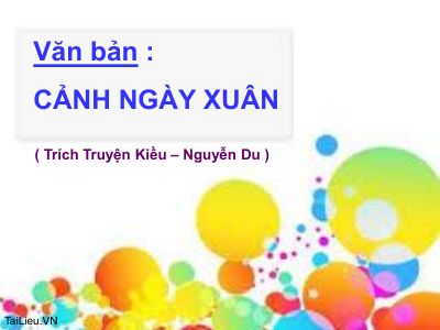Cảnh ngày xuân (trích Truyện Kiều)