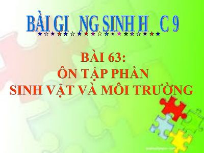Ôn tập phần sinh vật và môi trường