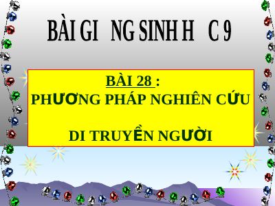 Phương pháp nghiên cứu di truyền người