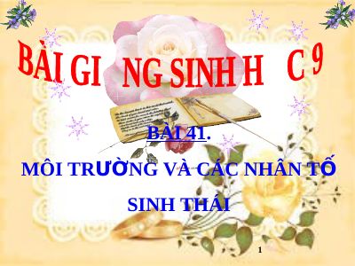 Môi trường và các nhân tố sinh thái