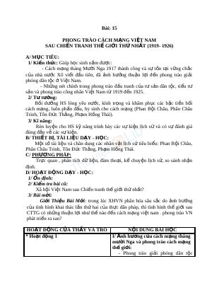 Phong trào cách mạng Việt Nam sau Chiến tranh thế giới thứ nhất (1919 - 1925)