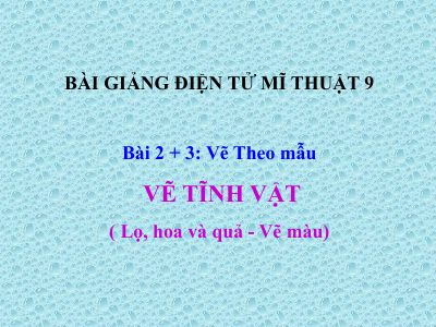 Vẽ theo mẫu Tĩnh vật, lọ hoa và quả (vẽ hình)