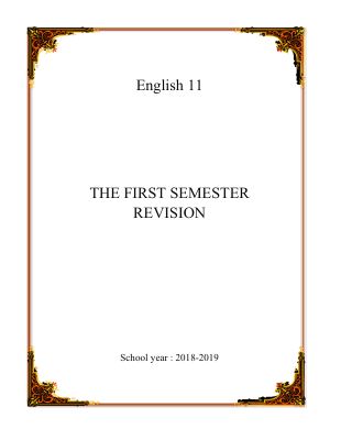 Ebook the first semester revision môn tiếng anh lớp 11 năm 2018
