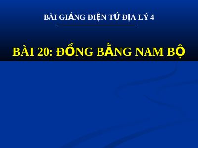Bài giảng Địa lý 4 bài 20 Đồng bằng Nam Bộ