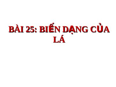 Biến dạng của lá