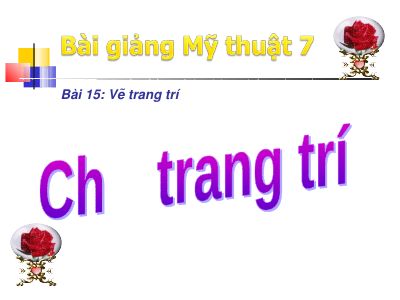 Vẽ chữ trang trí