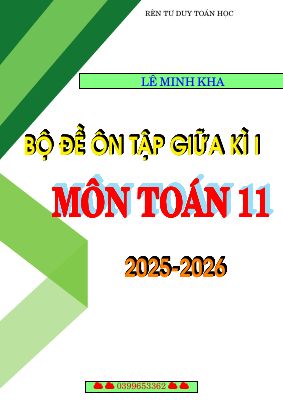Bộ đề ôn tập kiểm tra giữa học kì 1 môn Toán 11 năm học 2025 - 2026