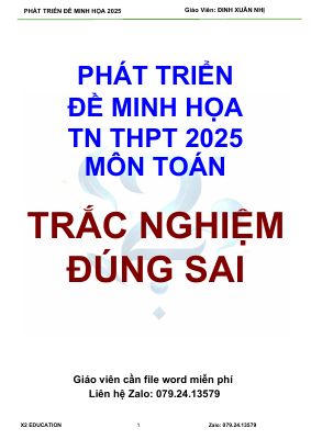 Phát triển trắc nghiệm đúng sai trong đề minh họa TN THPT 2025 môn Toán
