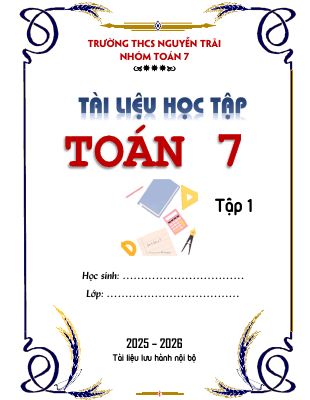 Tài liệu học tập môn Toán 7 học kì 1 năm học 2025 - 2026