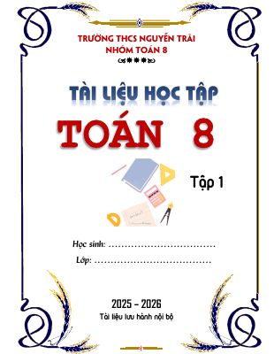 Tài liệu học tập môn Toán 8 học kì 1 năm học 2025 - 2026