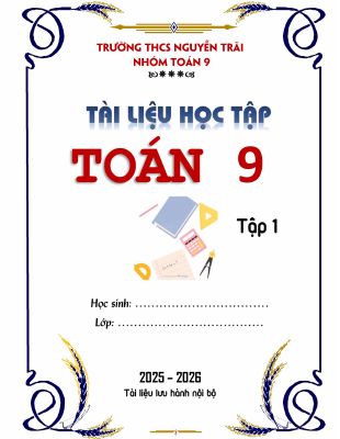 Tài liệu học tập môn Toán 9 học kì 1 năm học 2025 - 2026