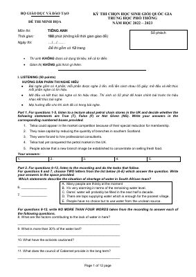 NEC MOCK TEST - KỲ THI CHỌN HỌC SINH GIỎI QUỐC GIA TRUNG HỌC PHỔ THÔNG NĂM HỌC 2022 2023 Mã A316508
