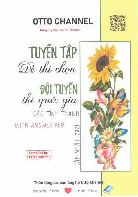 Tuyển tập đề thi chọn đội tuyển 12 các tỉnh môn Tiếng Anh năm 2021-2022 Mã A620087
