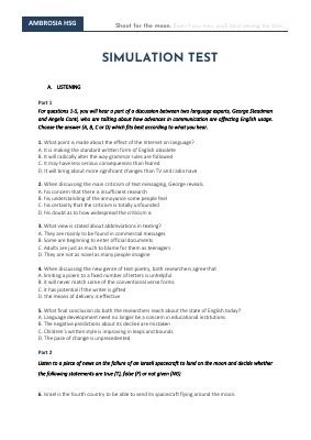 (Ambrosia) NEC MOCK TEST - SIMULATION TEST with key Mã A245134