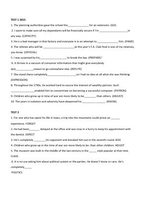 65 trang bài tập word form tổng hợp từ kỳ thi Olympic 30-4 năm 2015  Mã A199246